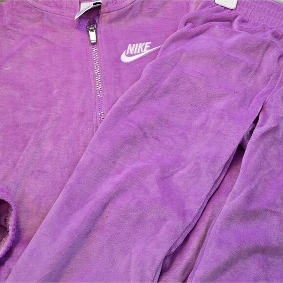 Nike 2pc Lilac Lavender Purple Velour Pants‎ and Hoodie Size 6 New! - Picture 7 of 11